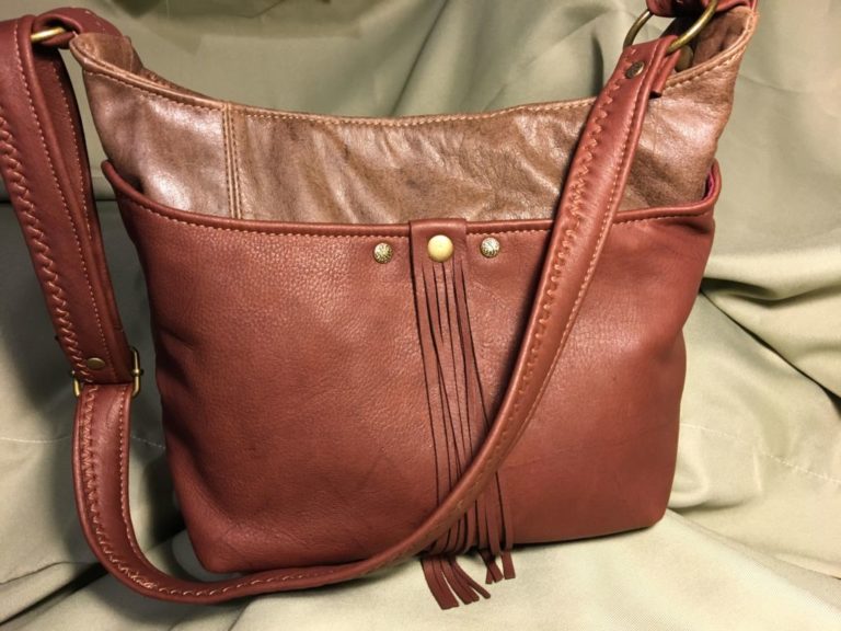 Cherrywood brown Deerskin/ brown leather Bag | Fiddlebug Bags