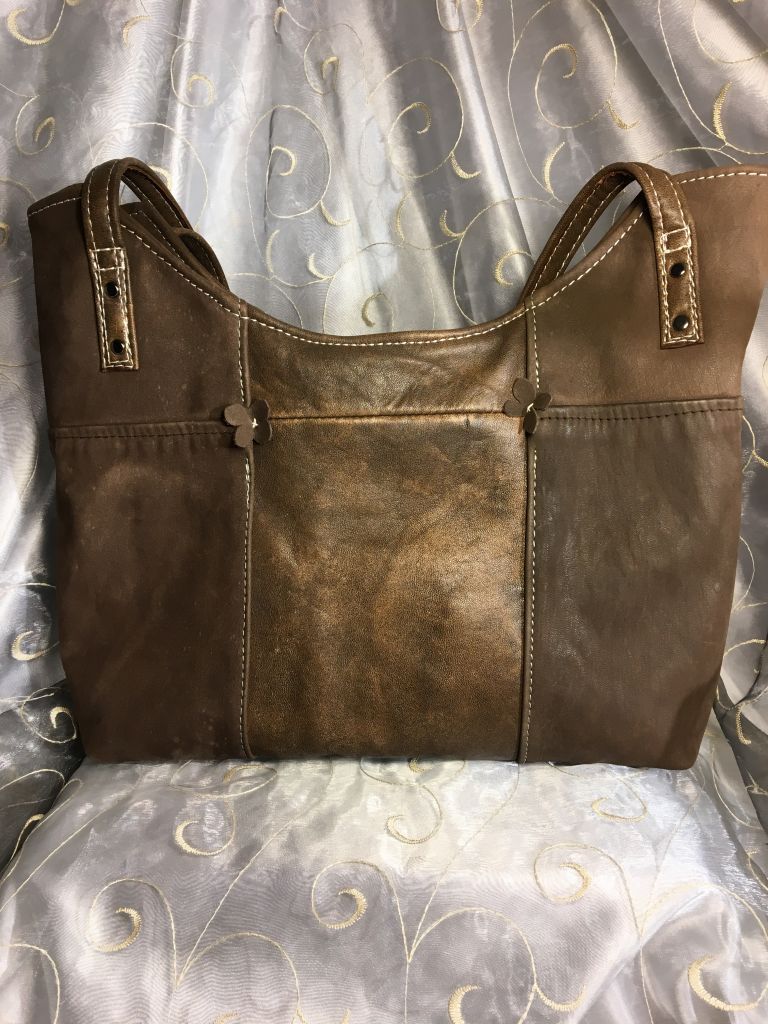 Brown repurposed Leather | Fiddlebug Bags